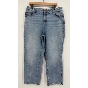 Talbots Jeans Blue 16 Petite Blue High Waist Relaxed Light Wash Denim Pants